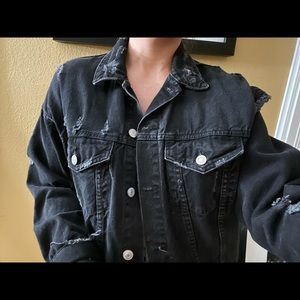 Zara distressed denim jacket